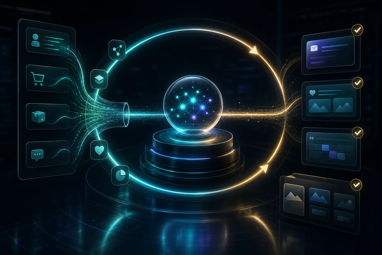 Abstract brand engine workflow from signals to approved content